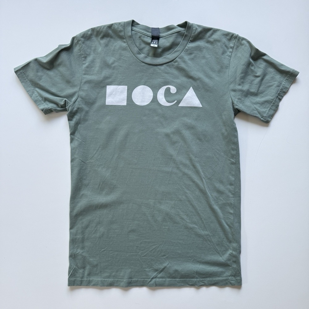 MOCA Logo Short Sleeve Crew Neck T-Shirt Small Green Museum Contemporaryβ Art